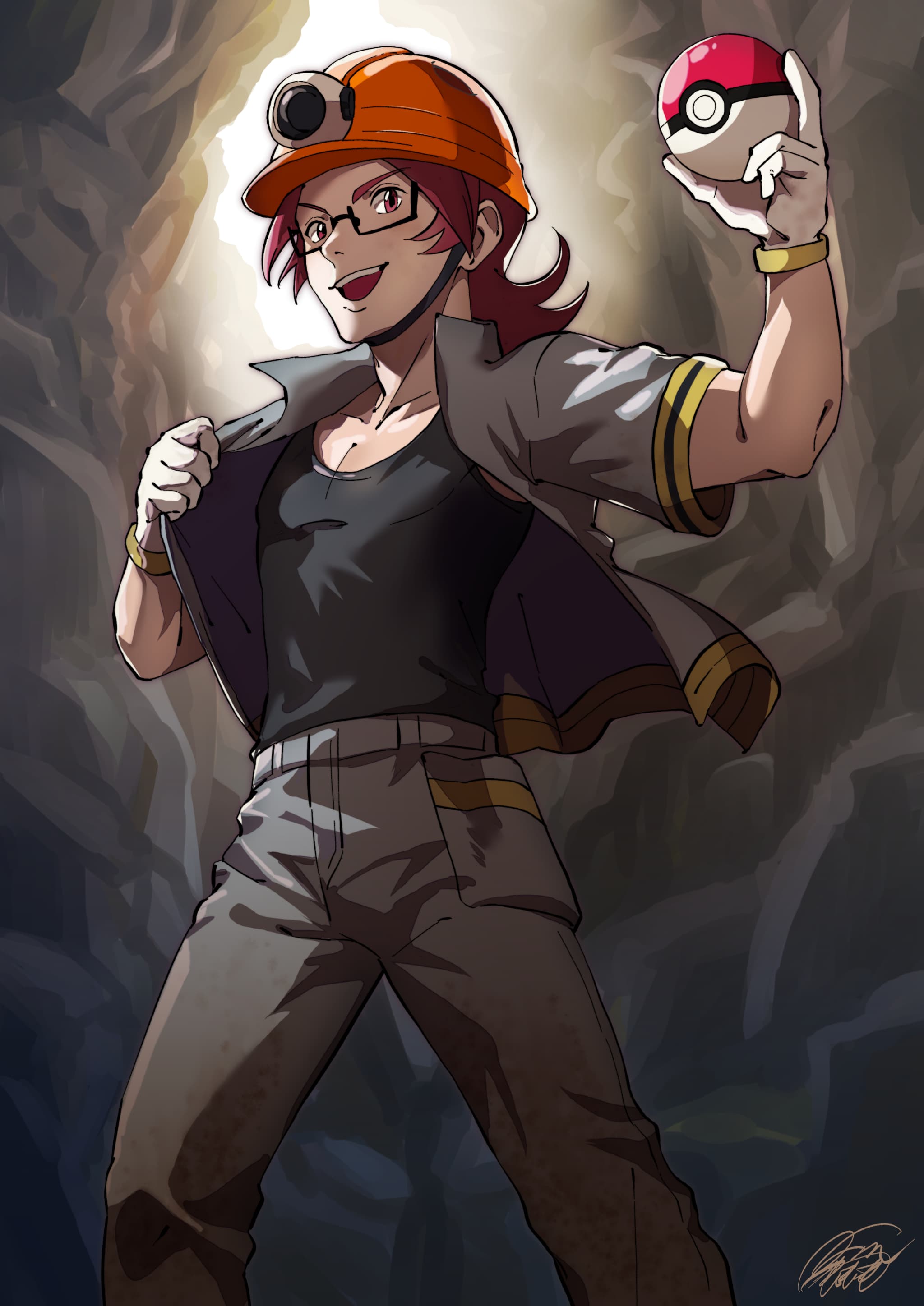 ポケモンジムリーダーのヒョウタのイラスト