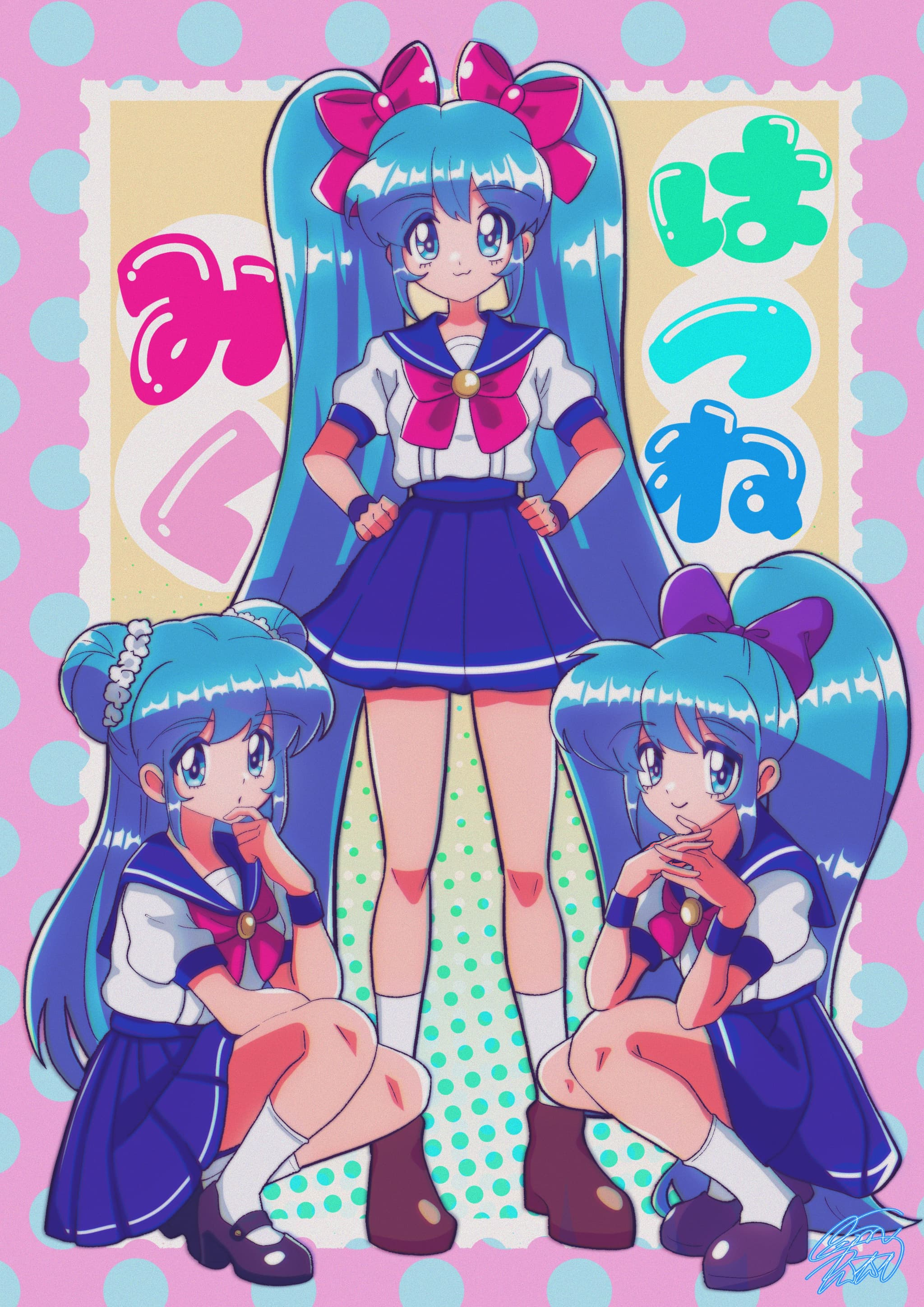 初音ミクの少女漫画風の初音ミクのイラスト